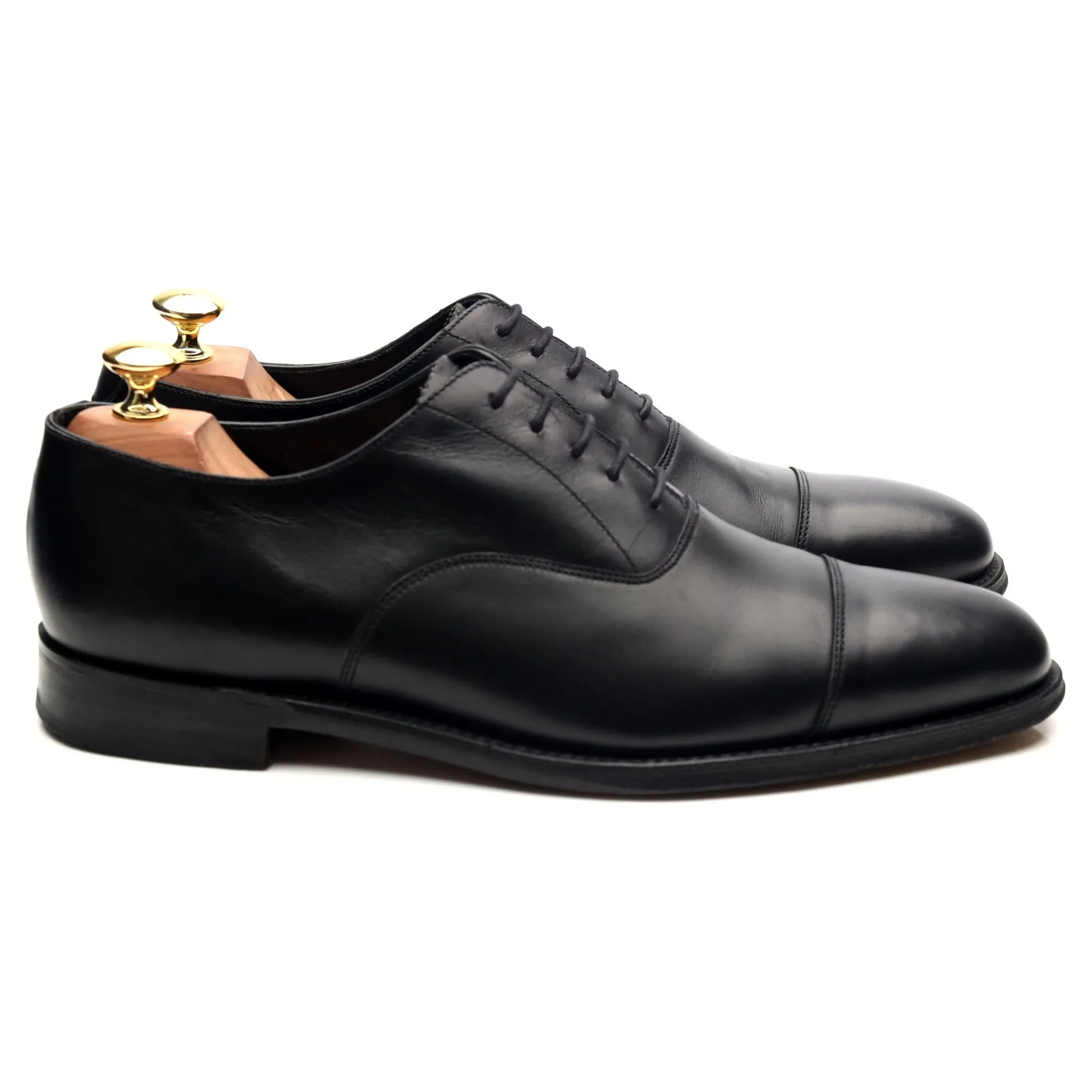 1880 'Aldwych' Black Leather Oxford UK 8.5 F