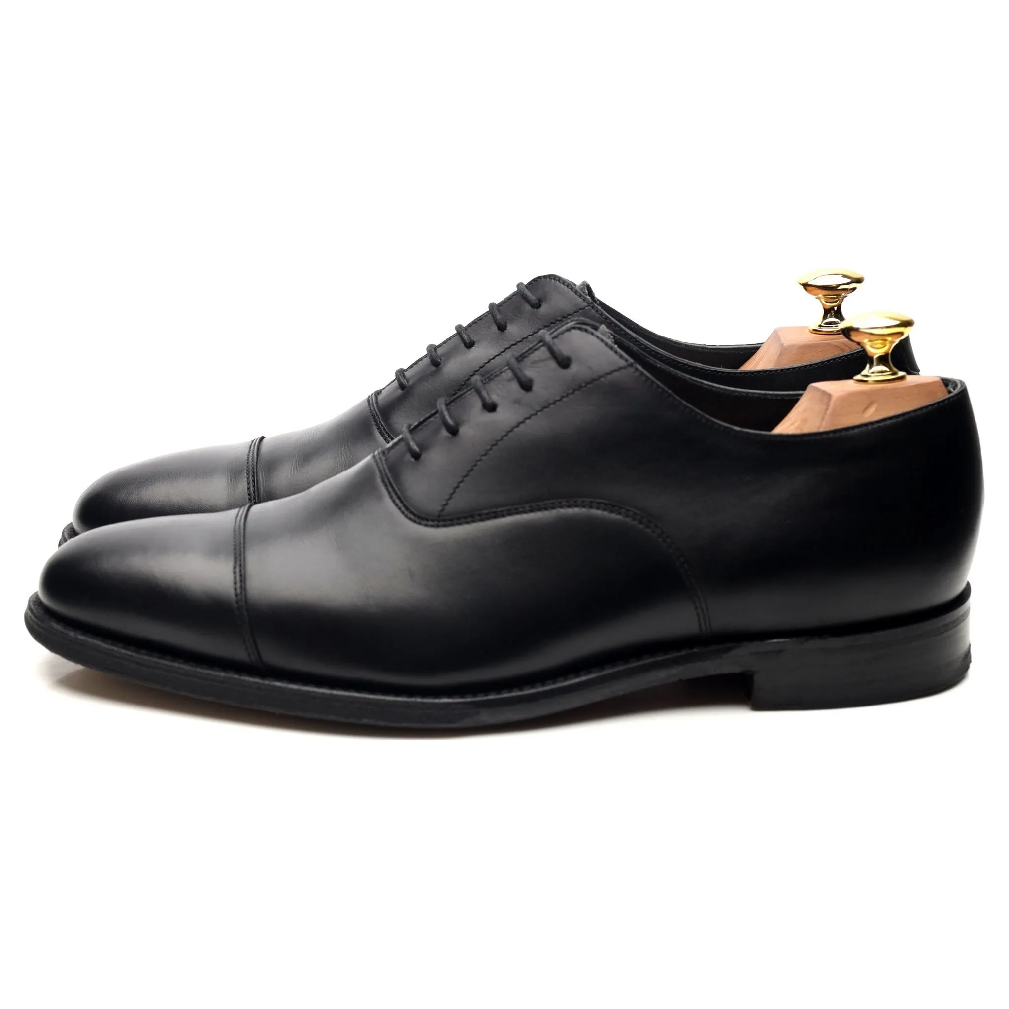 1880 'Aldwych' Black Leather Oxford UK 8.5 F