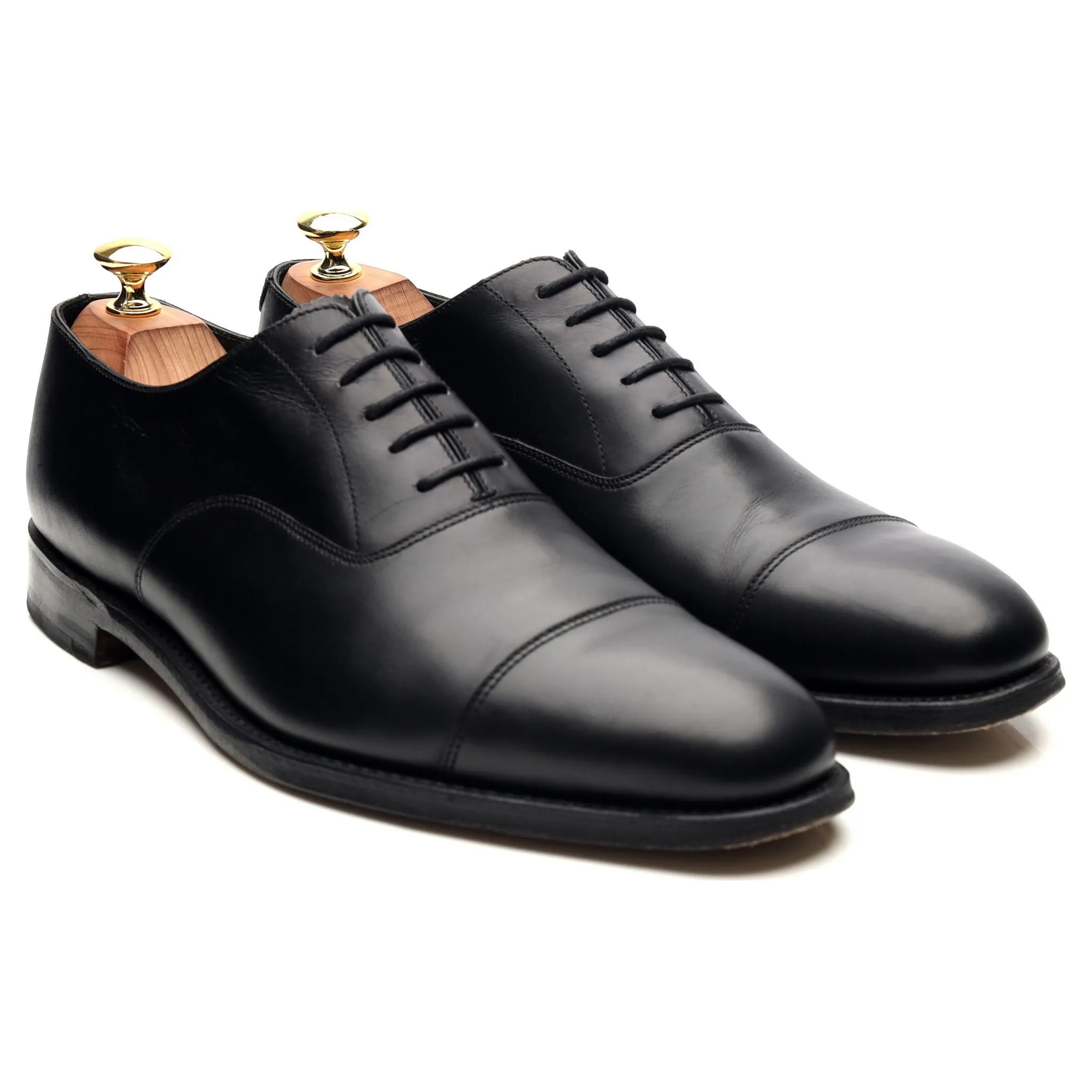 1880 'Aldwych' Black Leather Oxford UK 8.5 F