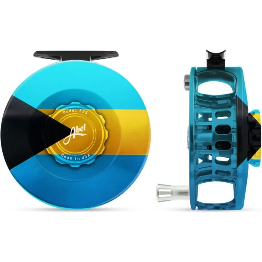 Abel Super Series Reel 7/8 Bahamian Flag/Platinum Handle