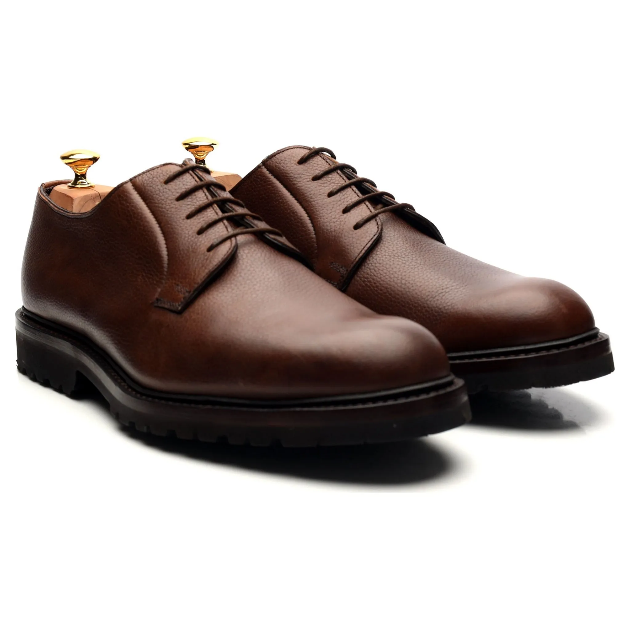 'Archie' Brown Grain Leather Derby UK 11.5 E