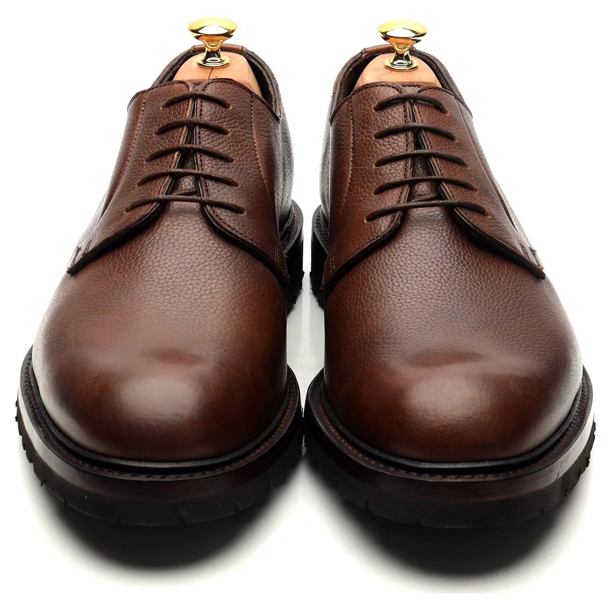 'Archie' Brown Grain Leather Derby UK 11.5 E