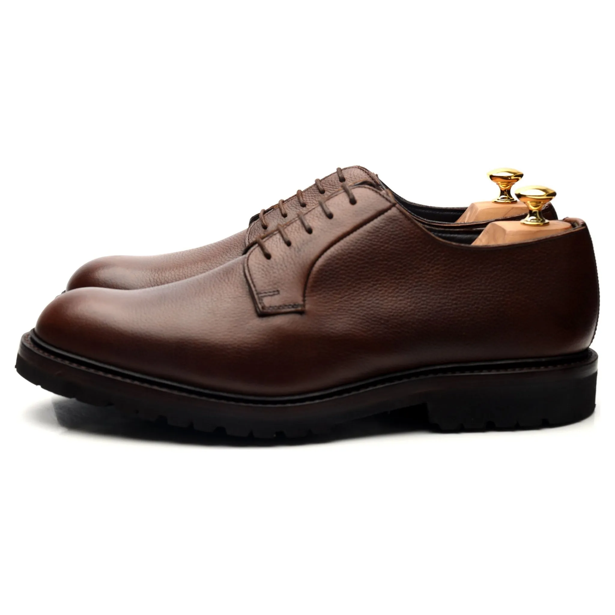 'Archie' Brown Grain Leather Derby UK 11.5 E