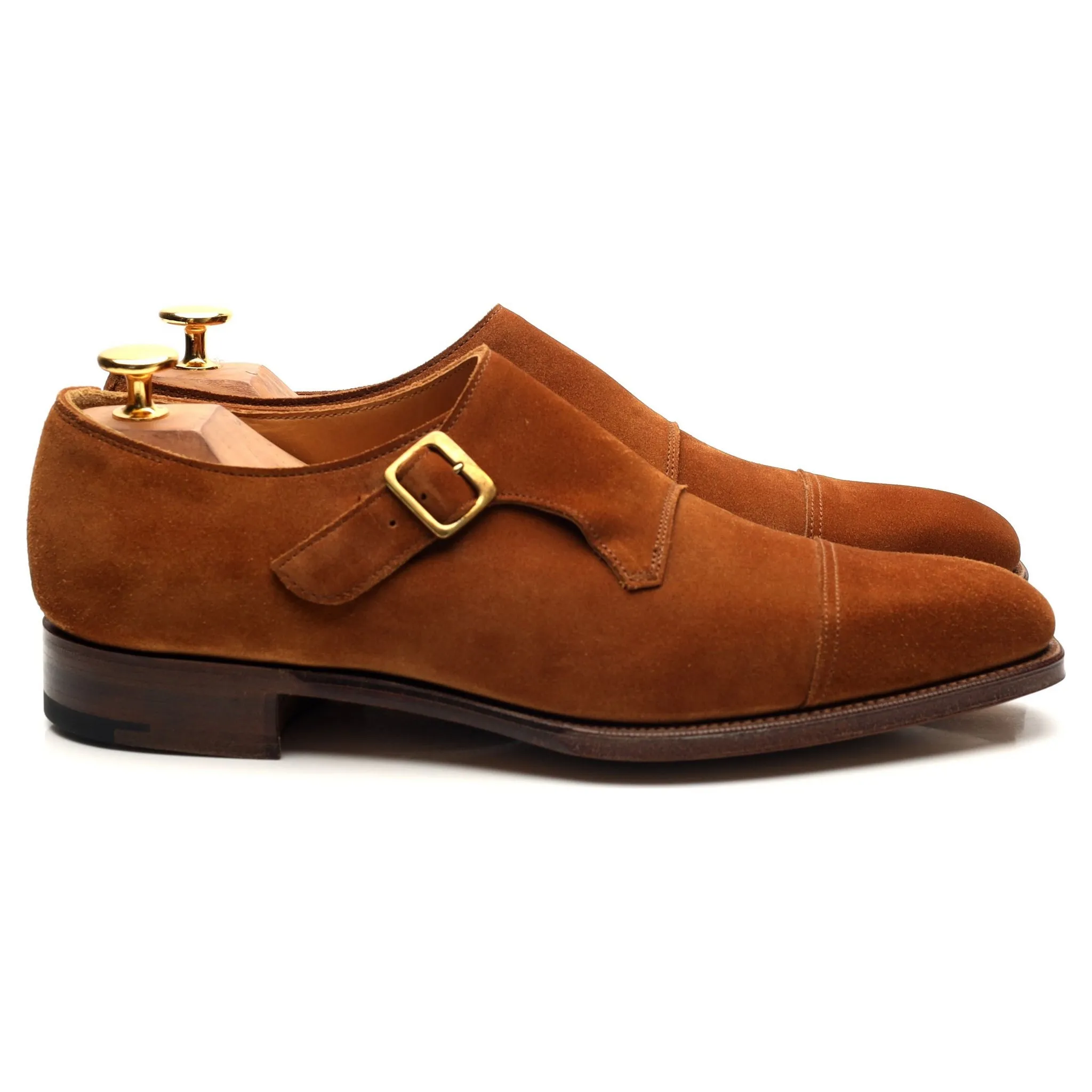 'Ashton' Tan Brown Suede Monk Strap UK 6 E