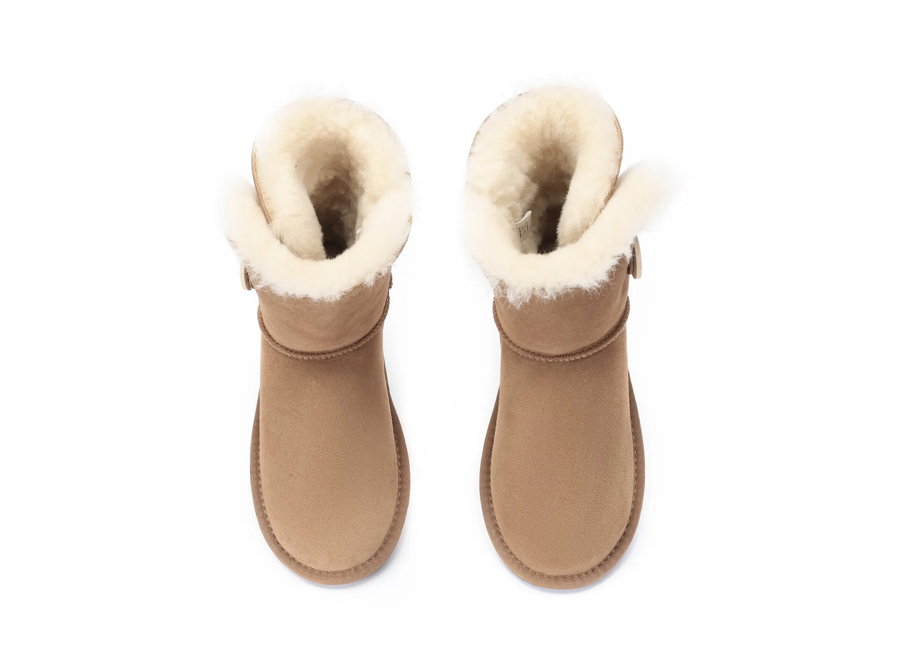 AUSTRALIAN SHEPHERD® UGG Boots Double Face Sheepskin Wool Short Button