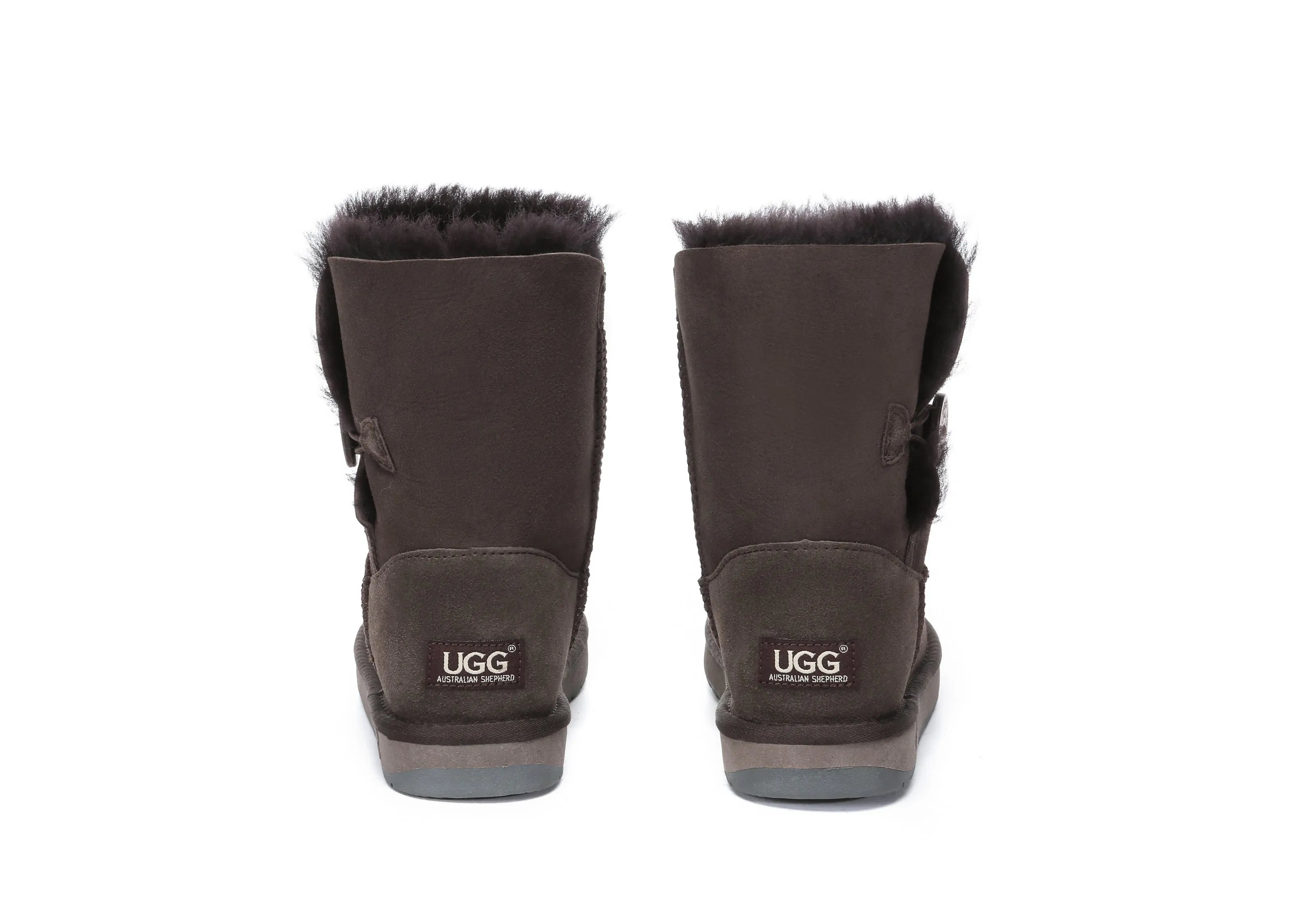 AUSTRALIAN SHEPHERD® UGG Boots Double Face Sheepskin Wool Short Button