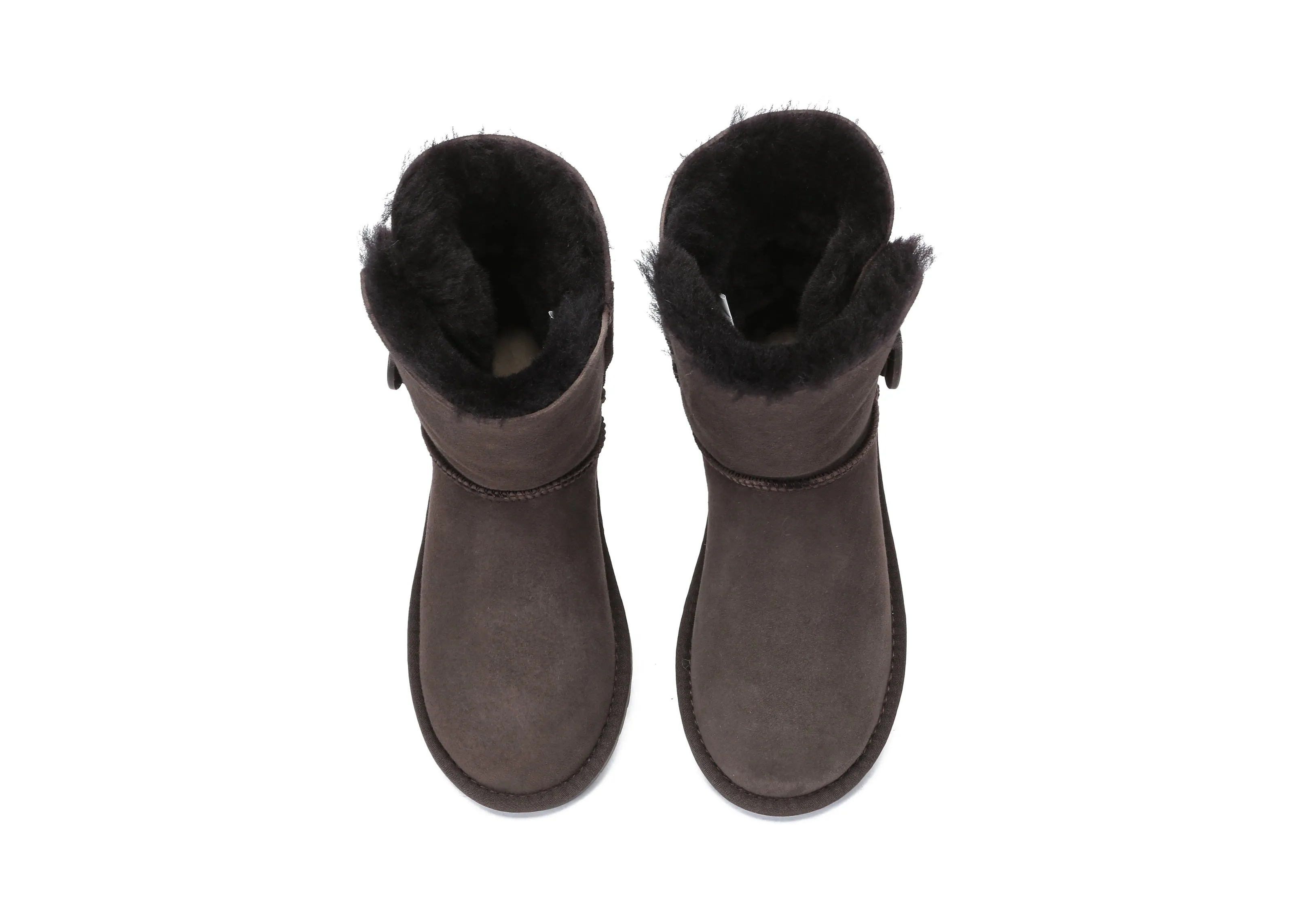 AUSTRALIAN SHEPHERD® UGG Boots Double Face Sheepskin Wool Short Button