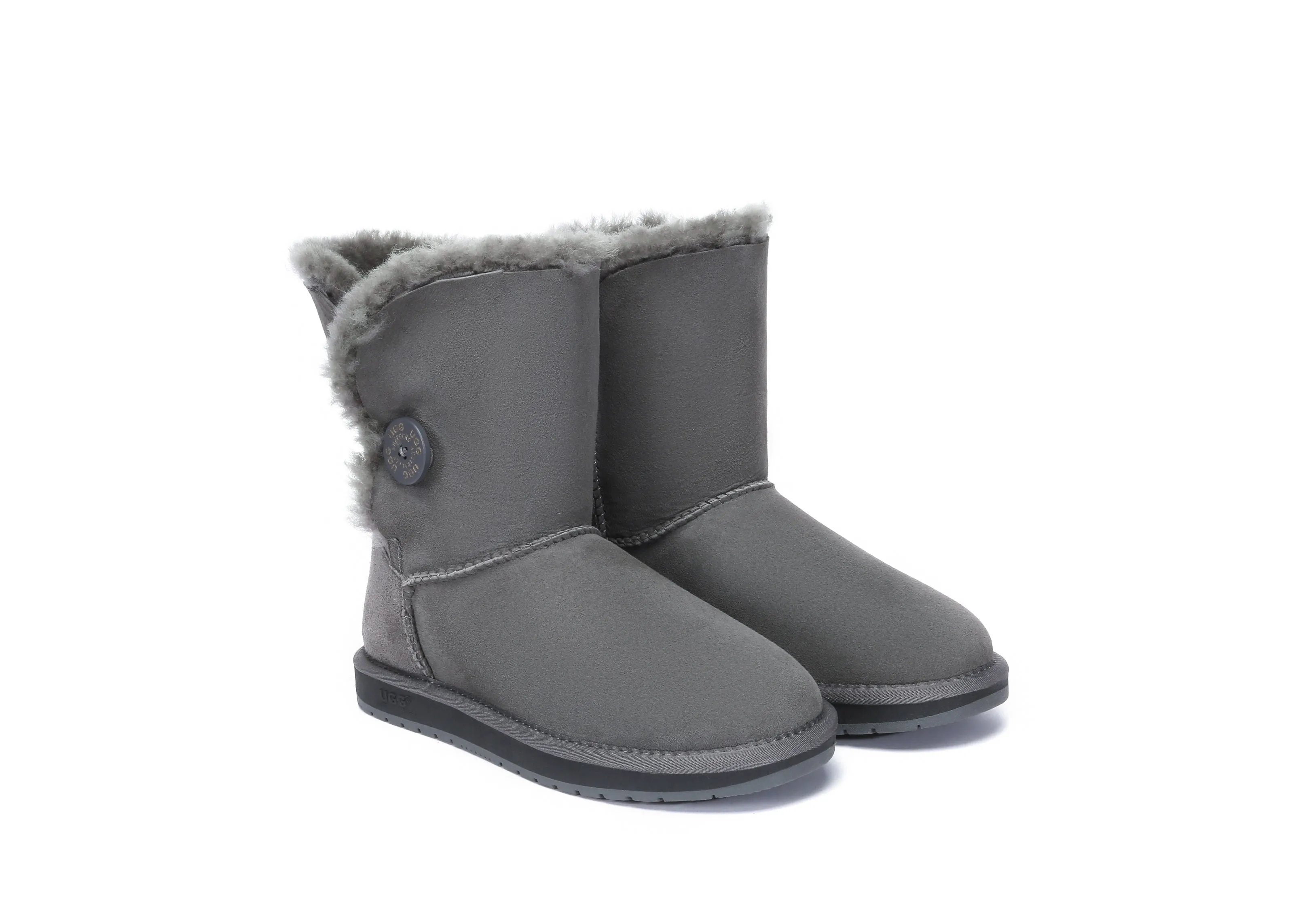 AUSTRALIAN SHEPHERD® UGG Boots Double Face Sheepskin Wool Short Button