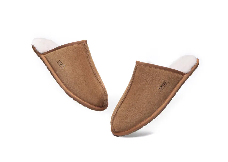 Australian Shepherd UGG Men Sheepskin Slipper Water Resistant Bennett