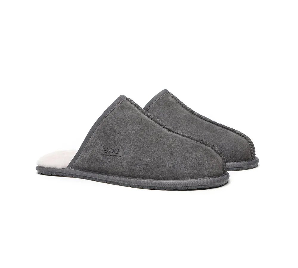 AUSTRALIAN SHEPHERD® UGG Slippers Men Sheepskin Wool Scuff Bennett