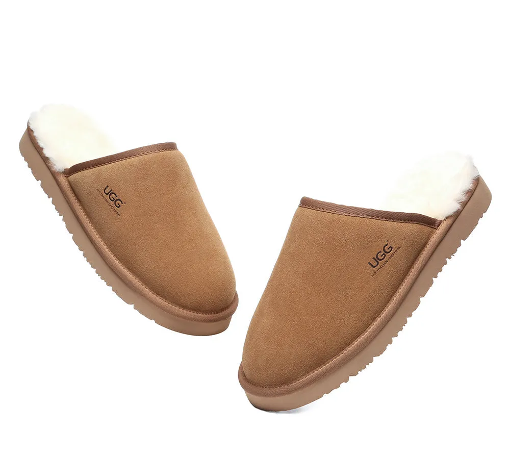 AUSTRALIAN SHEPHERD® UGG Slippers Men Sheepskin Wool Scuff Cruz