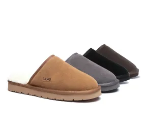 AUSTRALIAN SHEPHERD® UGG Slippers Men Sheepskin Wool Scuff Cruz