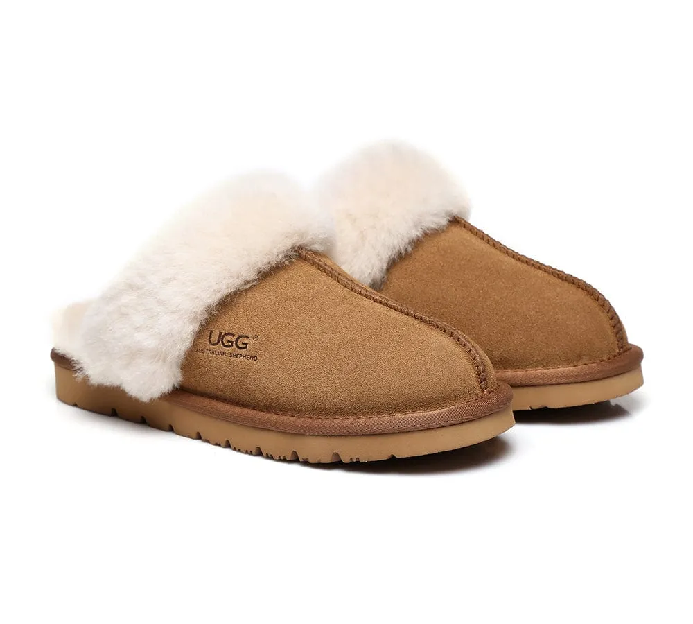 AUSTRALIAN SHEPHERD® UGG Slippers Sheepskin Wool Scuff Muffin