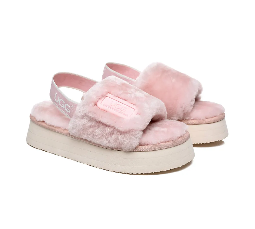 AUSTRALIAN SHEPHERD® UGG Women Slingback Platform Fluffy Slides Poppin