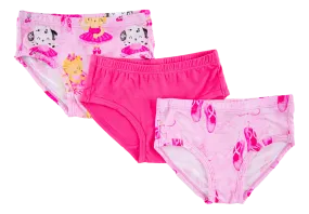 Birdie Bean 3 Pack Girls Panty Set - Underwear Set in Cassie Ballet