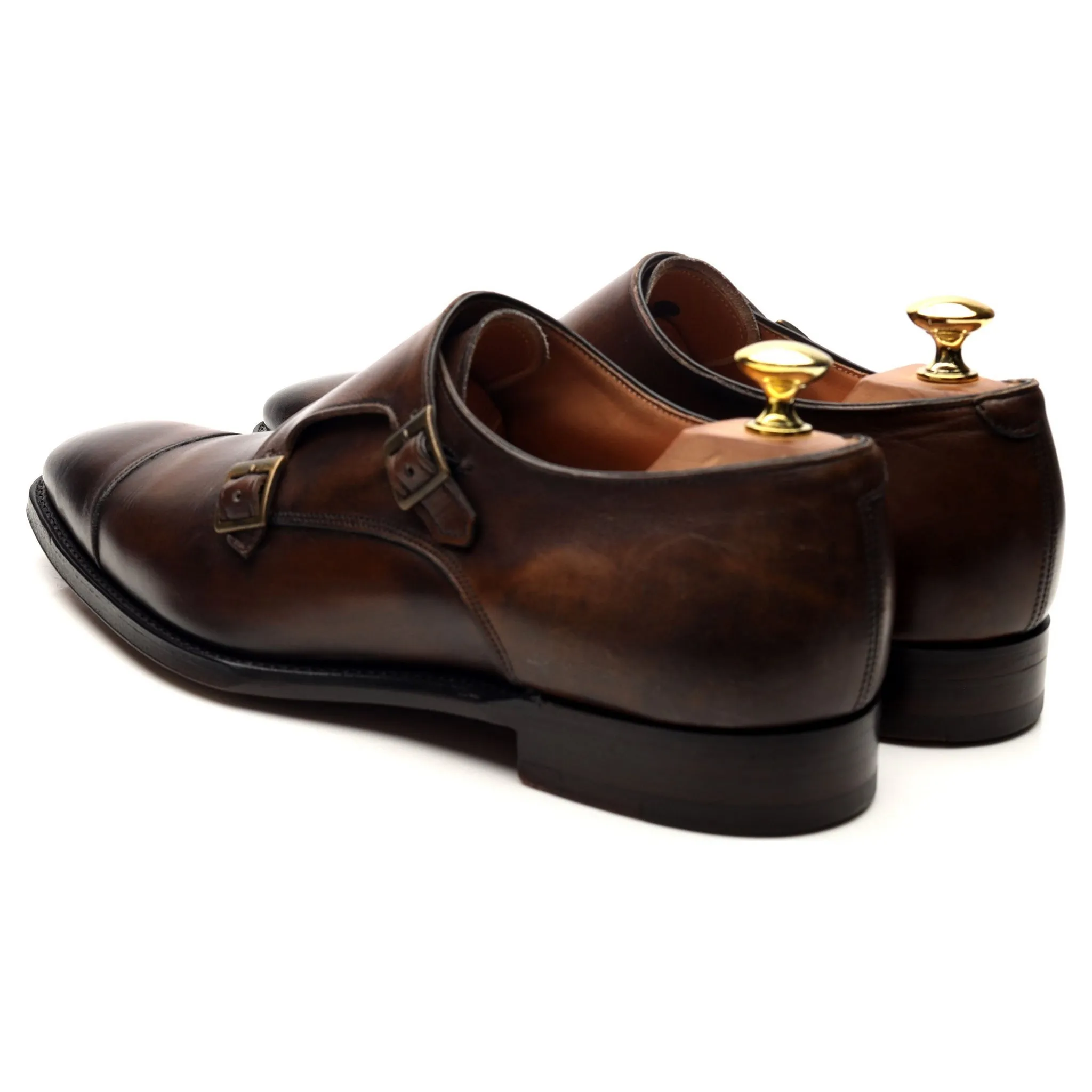 Bodileys 'Lyndon ll' Dark Brown Leather Double Monk Strap UK 8 F