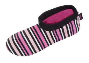 bootie slipper with thin rubber sole - stripe