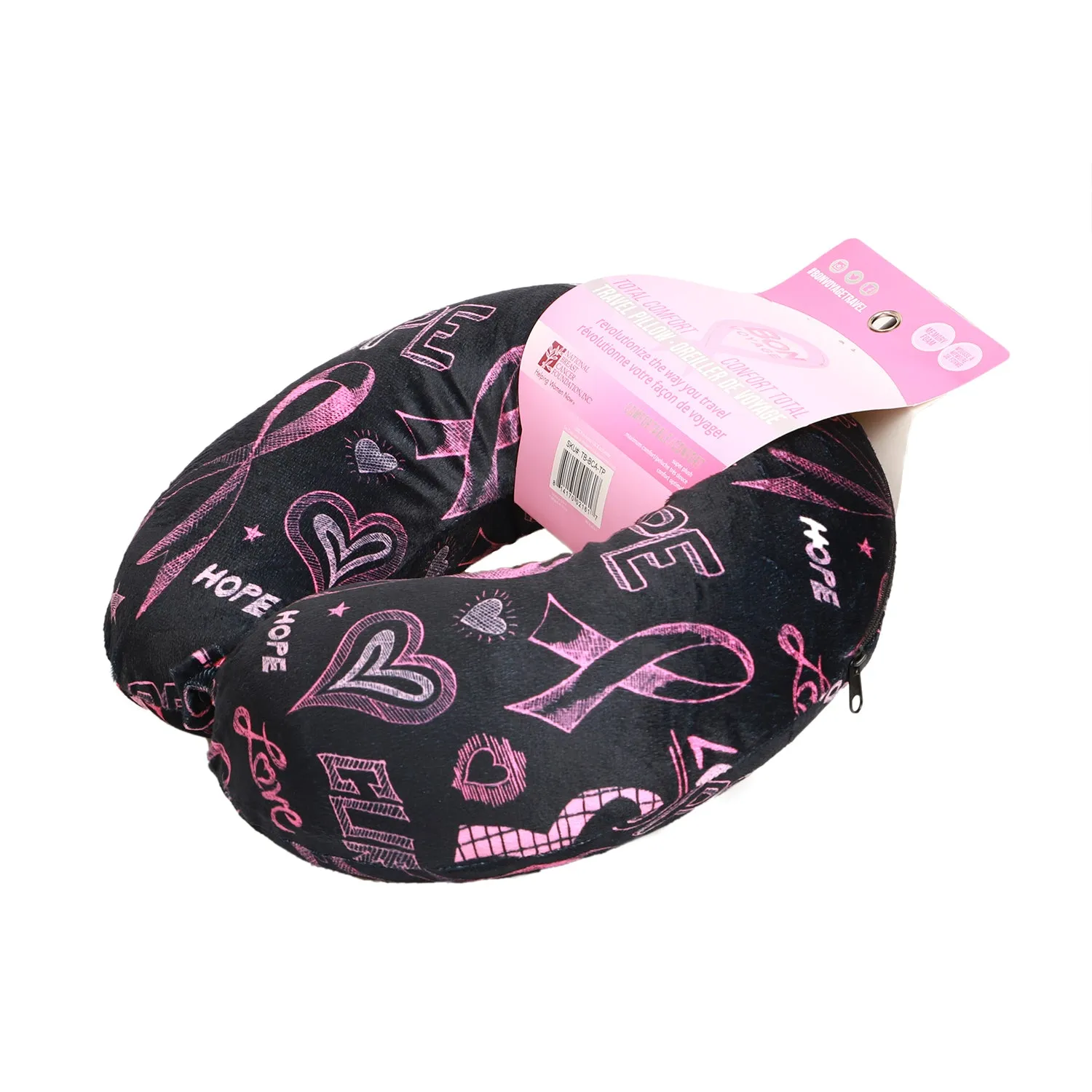 Breast Cancer Awareness Memory Foam Travel Neck Pillows