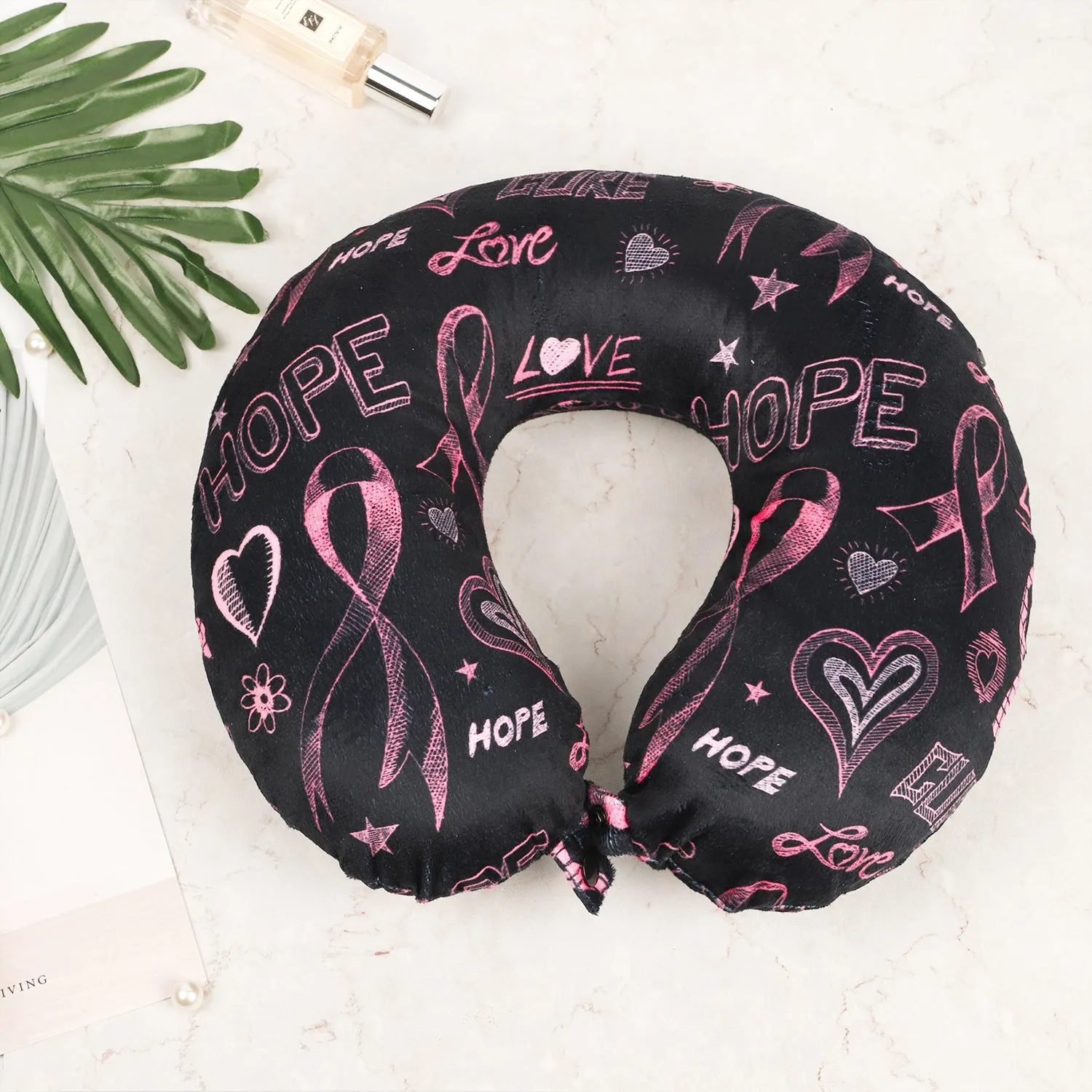 Breast Cancer Awareness Memory Foam Travel Neck Pillows