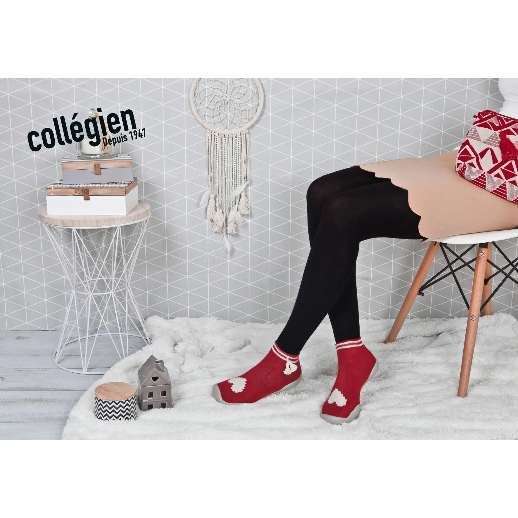 collégien Unik Coeur  4 Flochettes Slippers