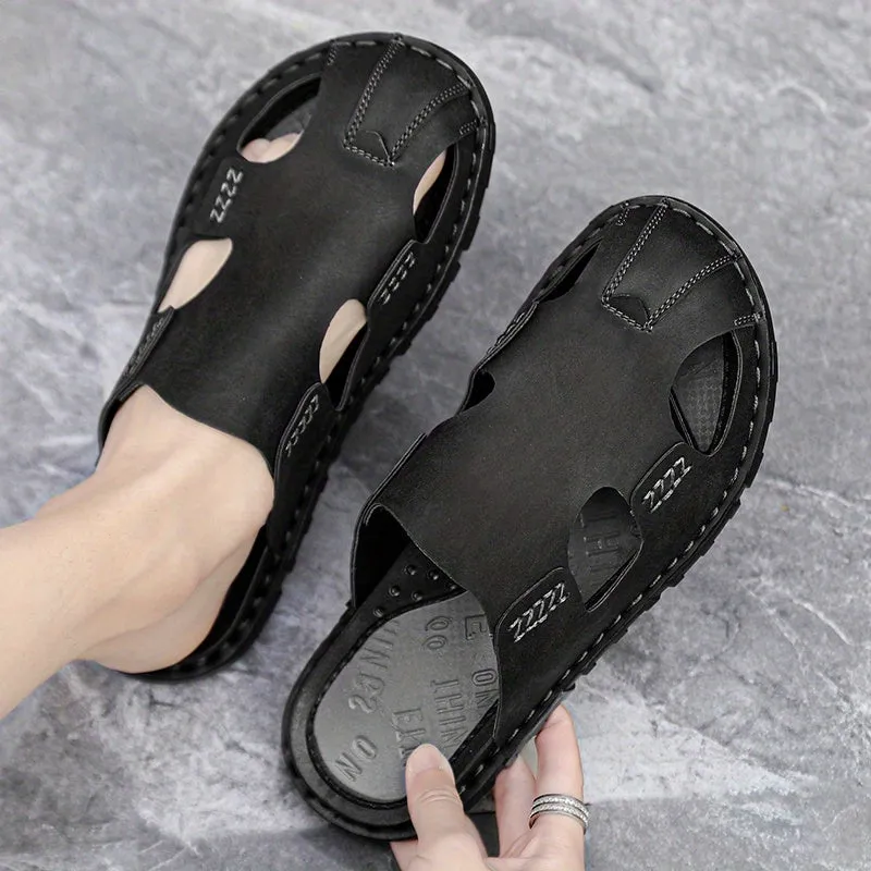 ComfySoft Slippers for Men - Sandals with Breathable Microfiber Upper, Non Slip Rubber Sole, and Durable Design for Summer Casual Wear - Classic Close Toe Style for Ultimate Comfort