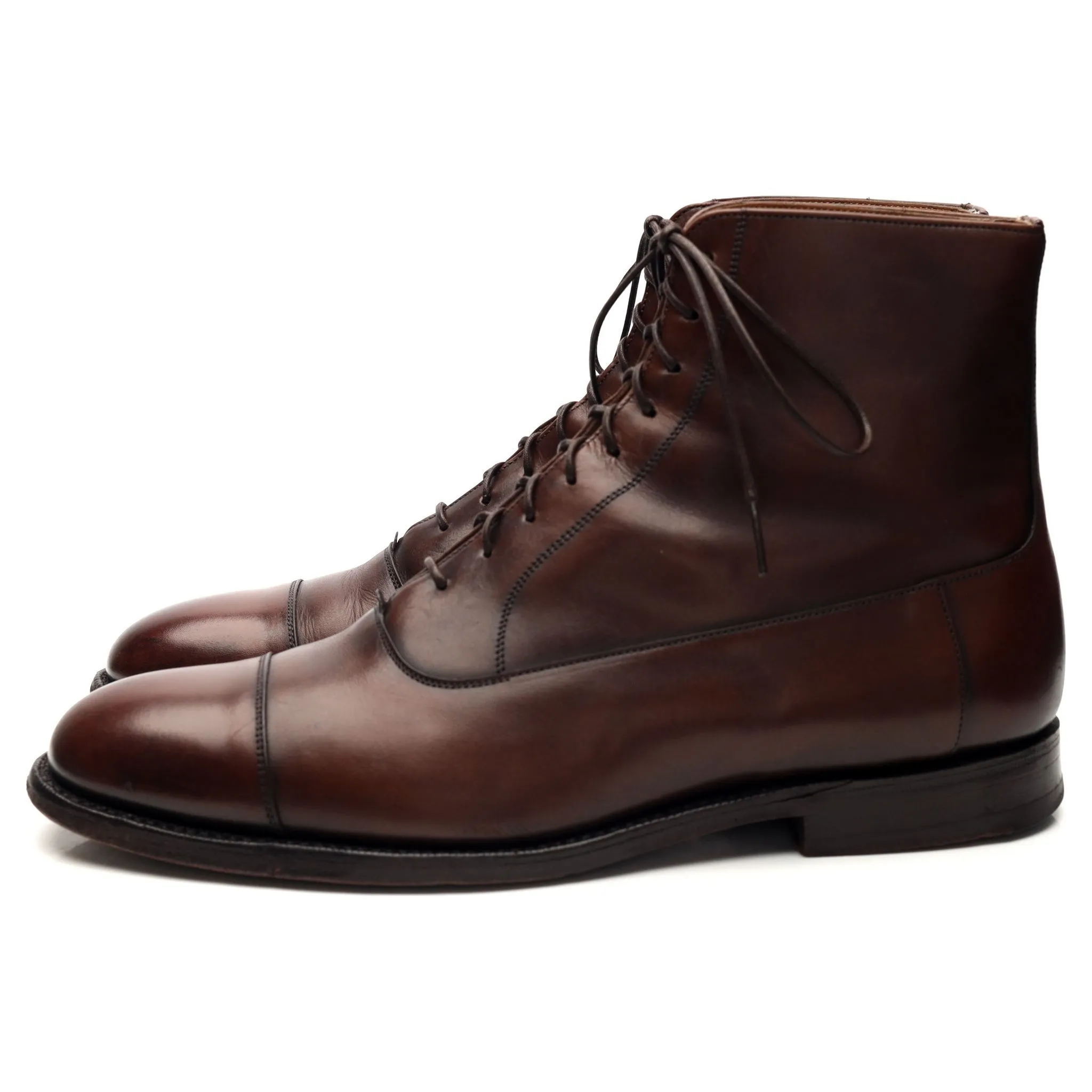 'Creaton' Brown Leather Boots UK 9.5 F