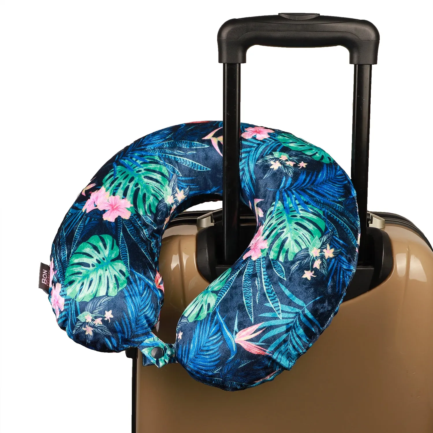 Crushed Velvet Memory Foam Travel Neck Pillow