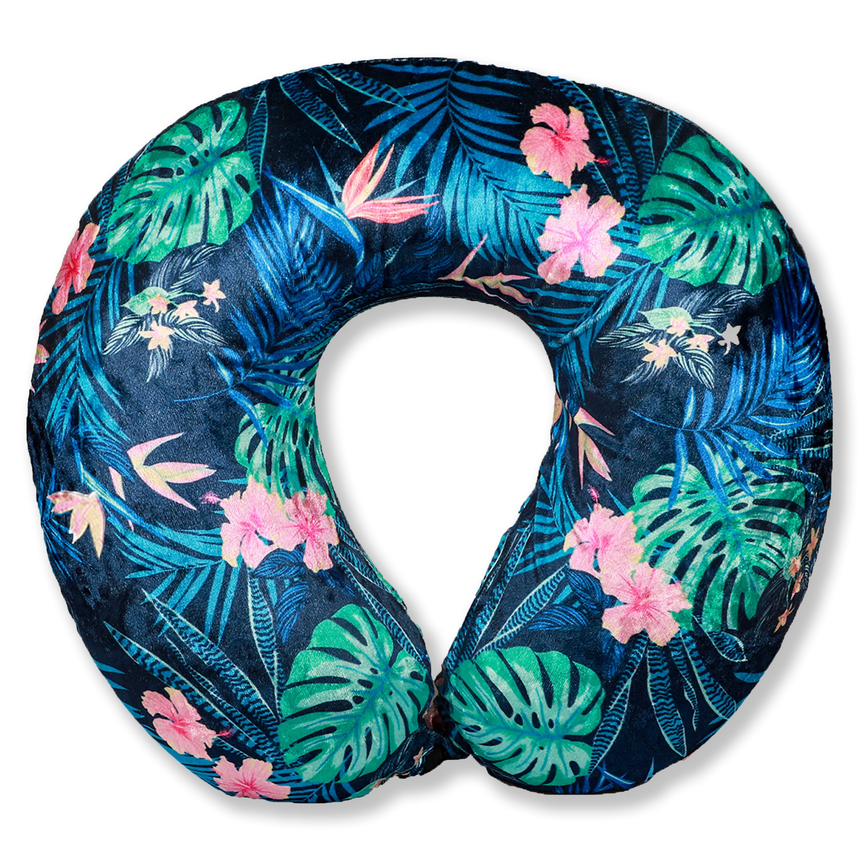 Crushed Velvet Memory Foam Travel Neck Pillow