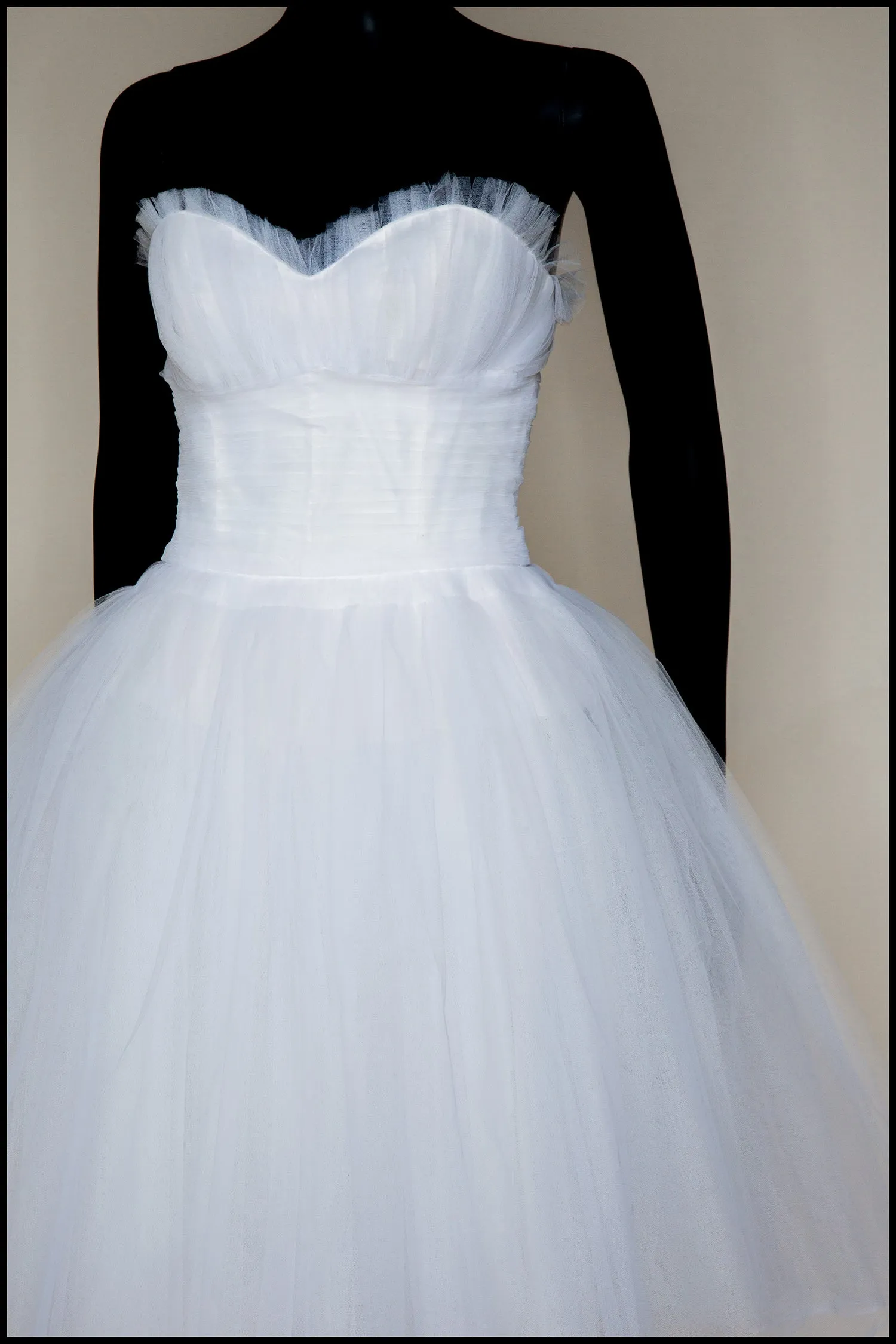 Debby - White Tulle Prom Dress - S