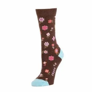 Ditsy Floral Crew Sock in Mocha