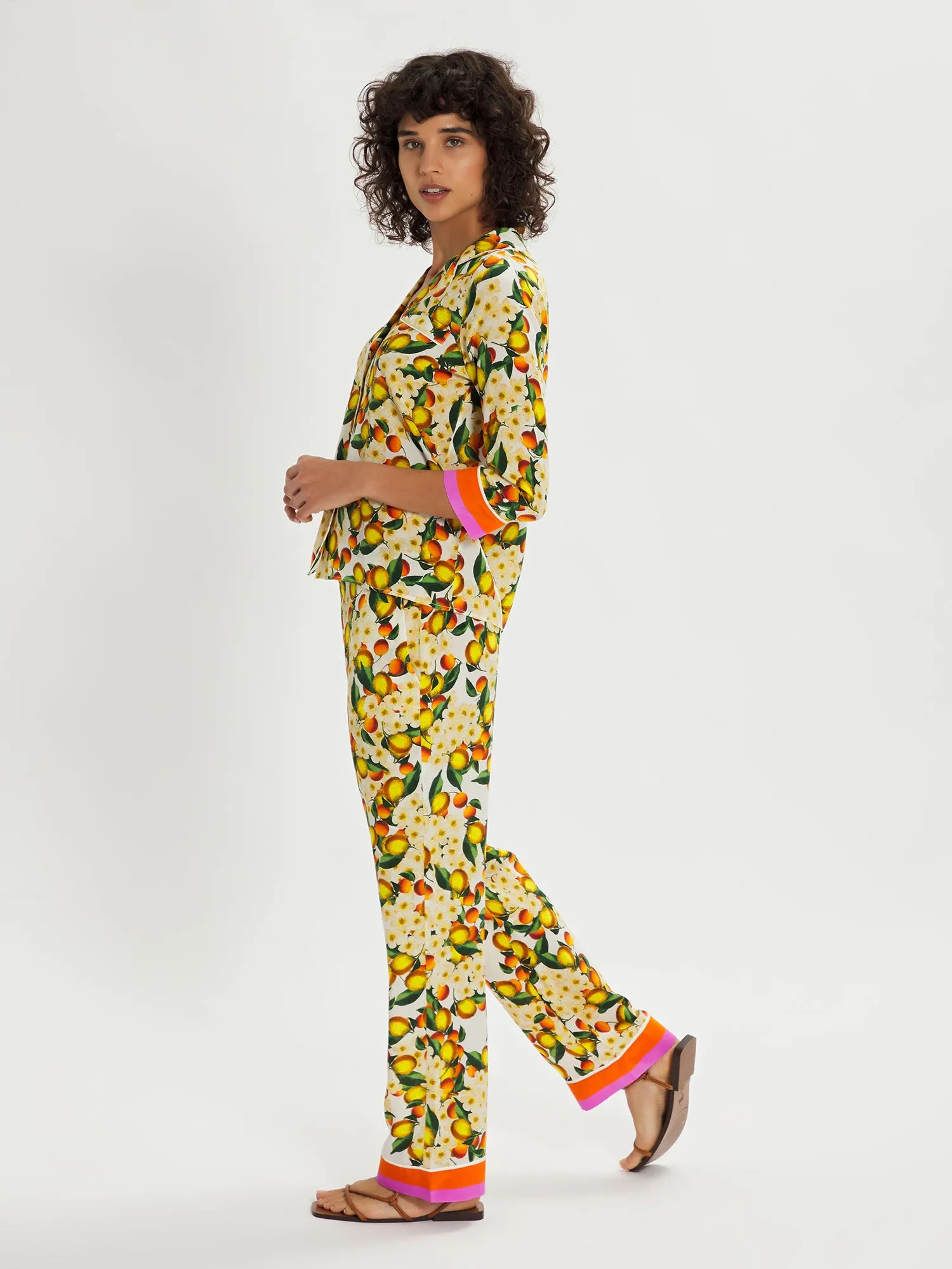 Eden Silk Crepe Floral Co-ord – Yellow/White