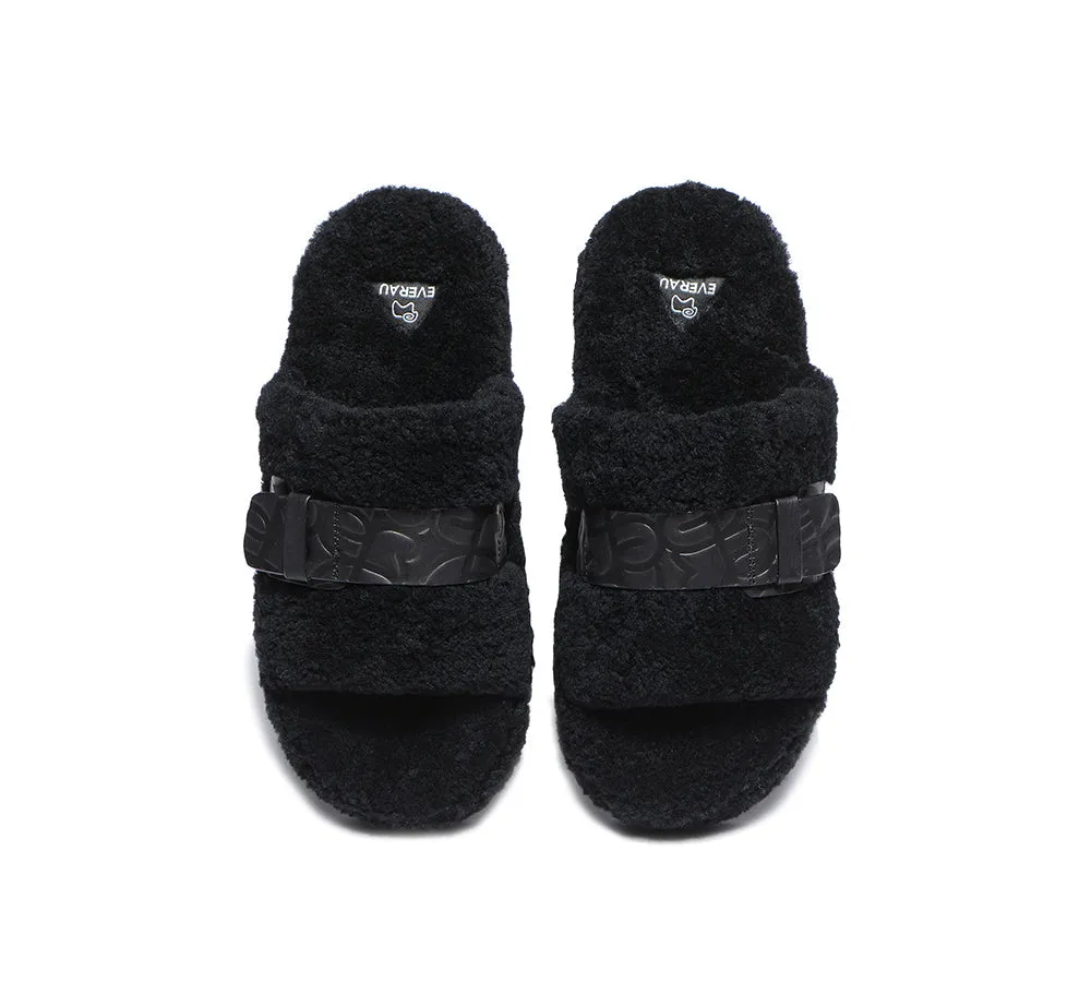 EVERAU® UGG Slippers Women Curly Sheepskin Wool Croft