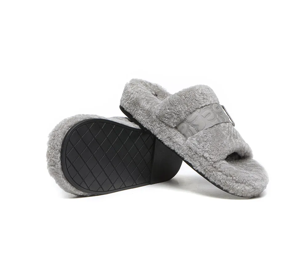 EVERAU® UGG Slippers Women Curly Sheepskin Wool Croft