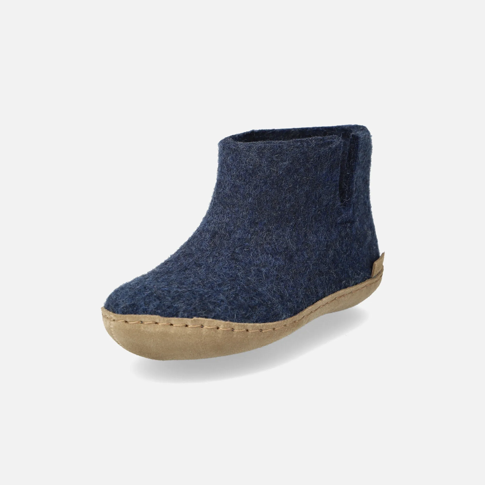 Felted Wool Slipper Boot - Denim