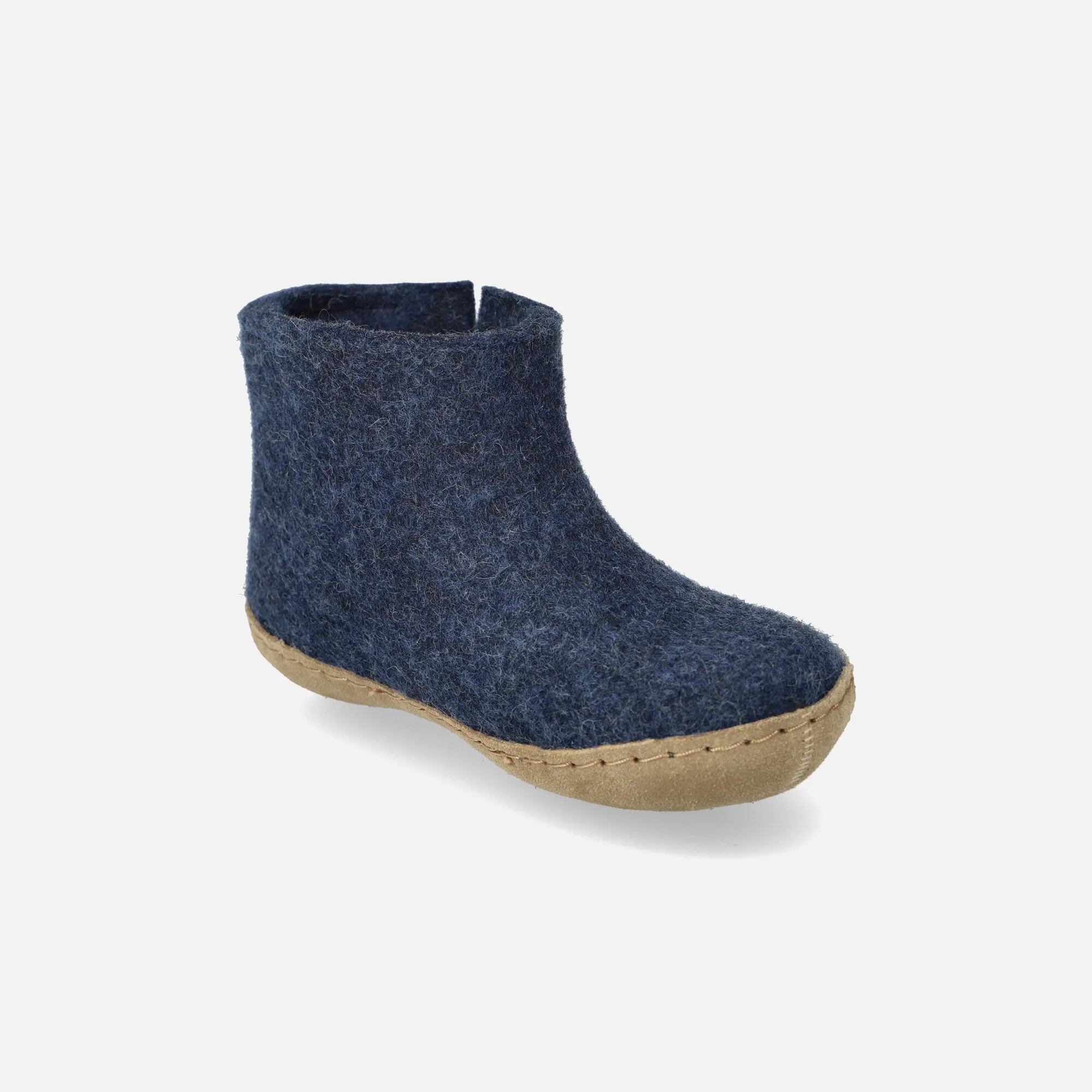 Felted Wool Slipper Boot - Denim