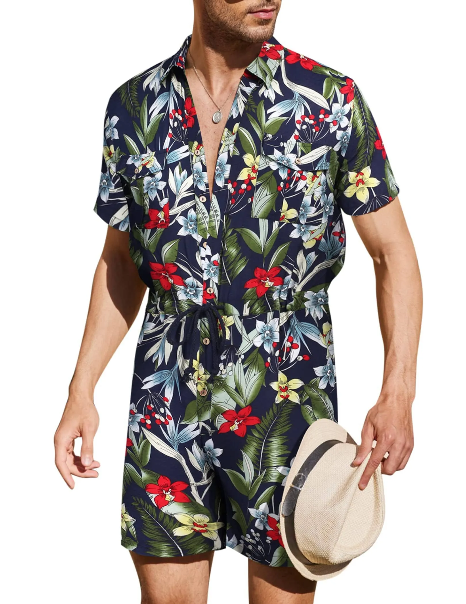 Floral One Piece Hawaiian Jumpsuit (US Only)