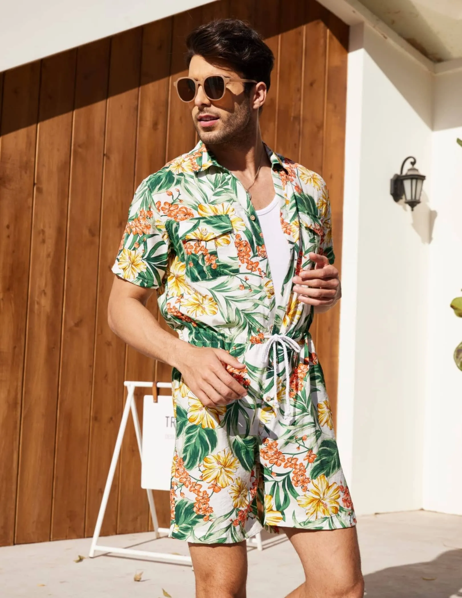 Floral One Piece Hawaiian Jumpsuit (US Only)