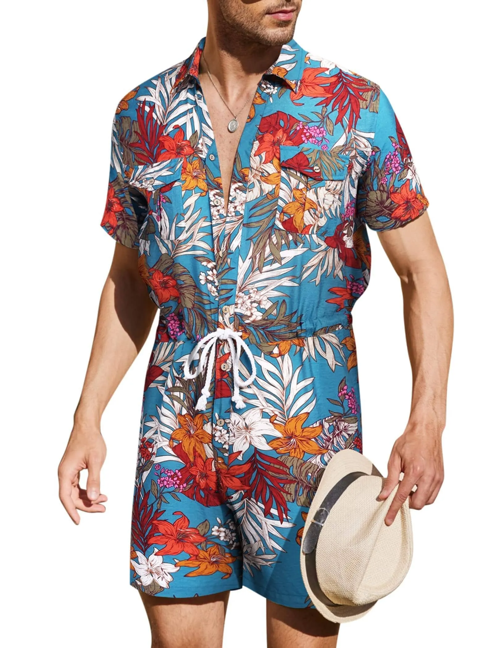 Floral One Piece Hawaiian Jumpsuit (US Only)