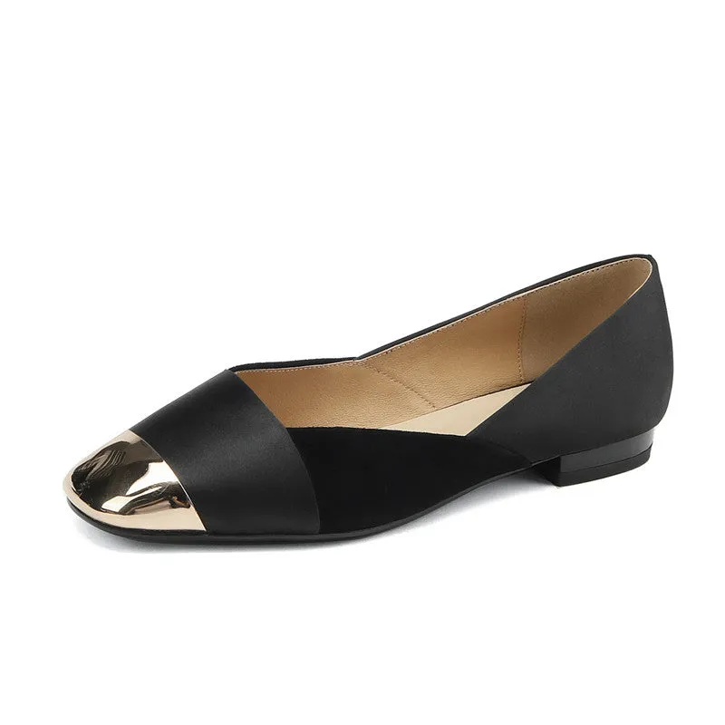 Flynn Cap Toe Black Flats