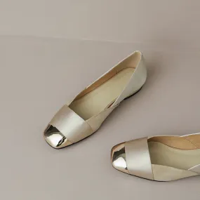 Flynn Cap Toe Nude Flats