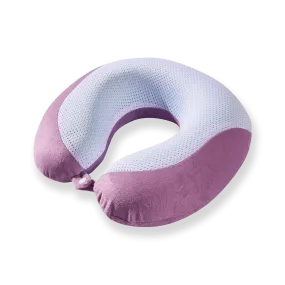 Gel Infused Memory Foam Travel Neck Pillow - Purple