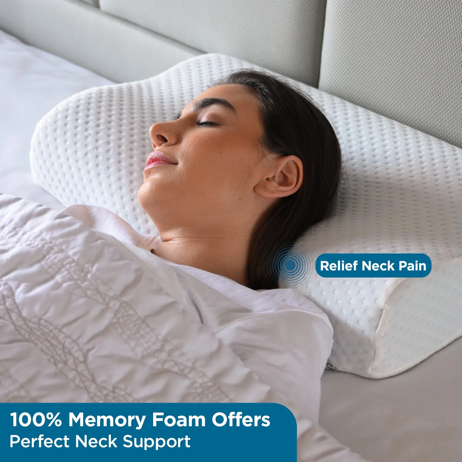 Gel Infused Thick Memory Foam Pillow for Neck Pain