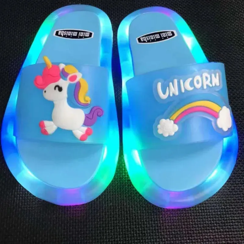 Girl Slippers Children LED Kids Slippers Baby Bathroom Sandals Kids Shoes for Girl Boys Light Up Shoes Toddler