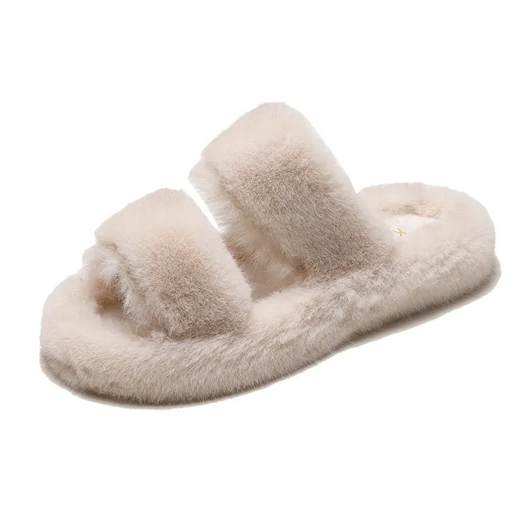 Hairy slippers for women