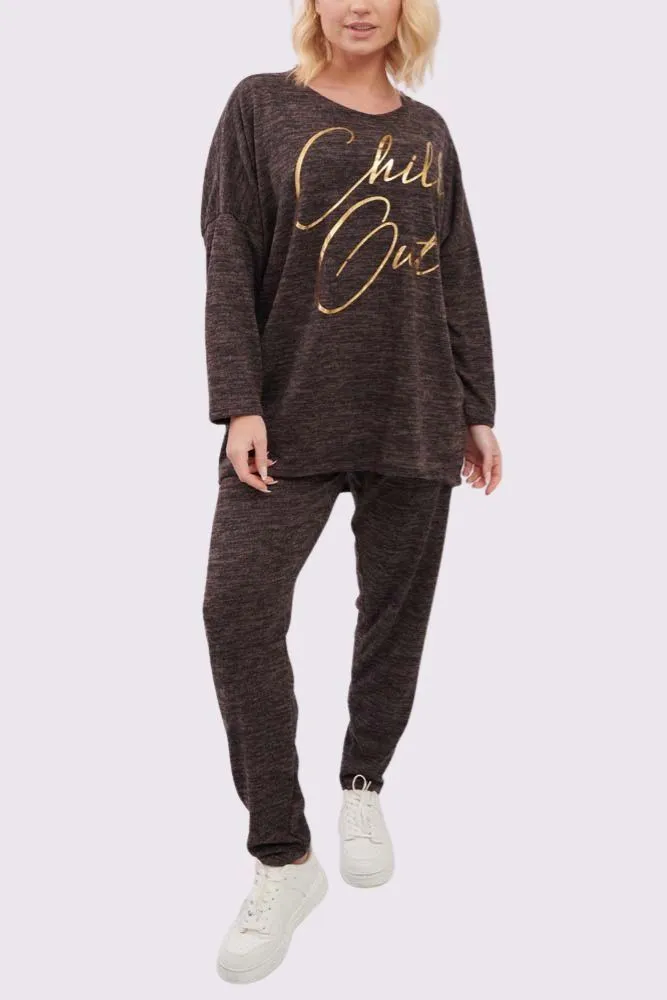 Italian Chill Out Gold Foil Logo Loungewear