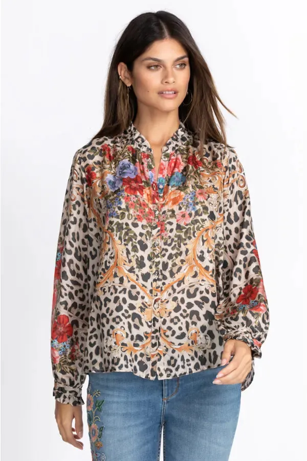 Johnny Was Cheetah Amabel Blouse