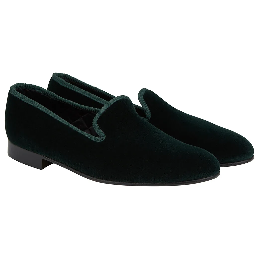 Knightsbridge Green Velvet Slipper