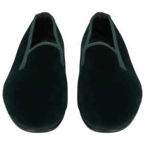 Knightsbridge Green Velvet Slipper