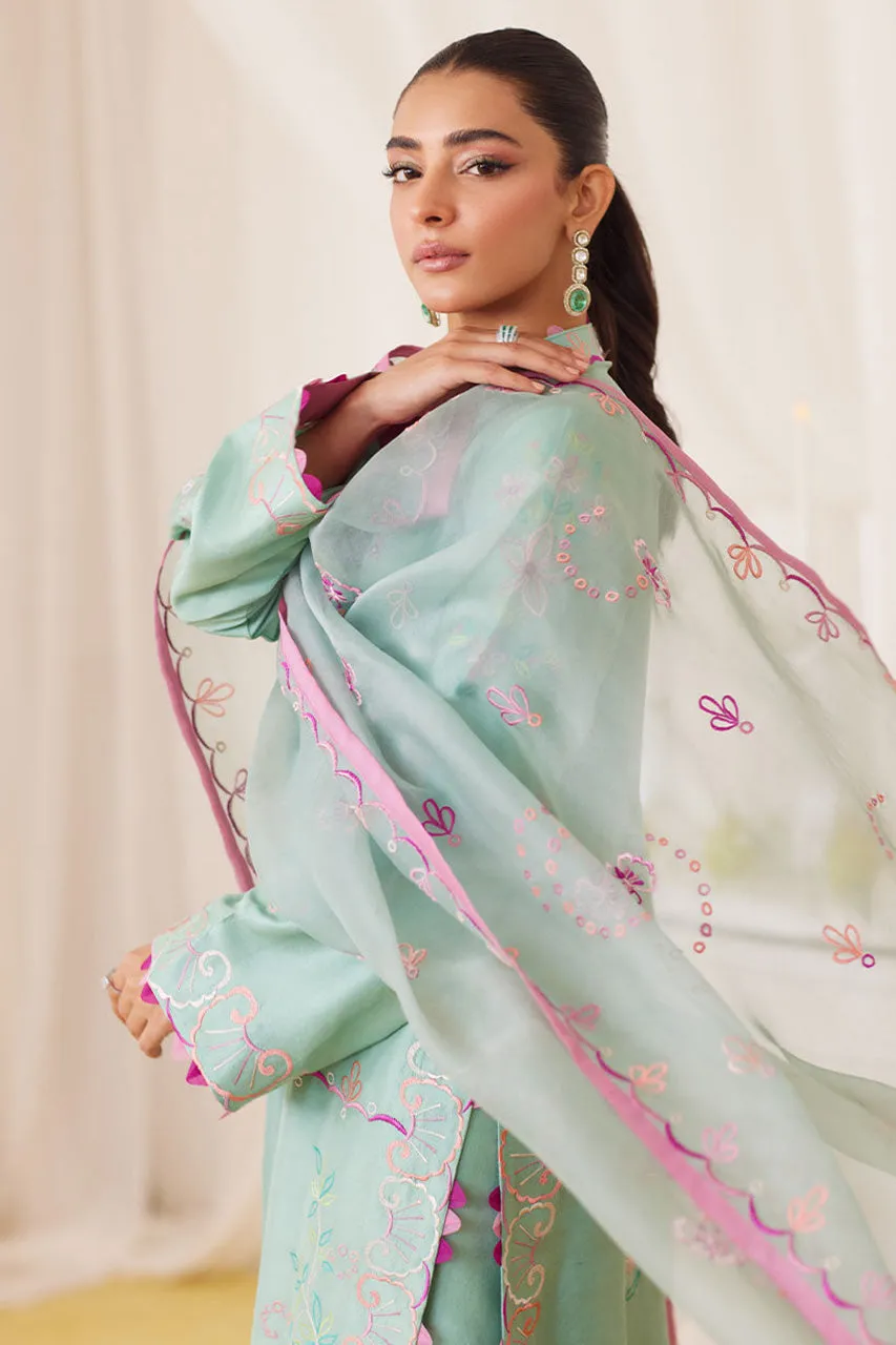 Lea Fall'24 - Petra Fern Green Embroidered Shirt And Dupatta