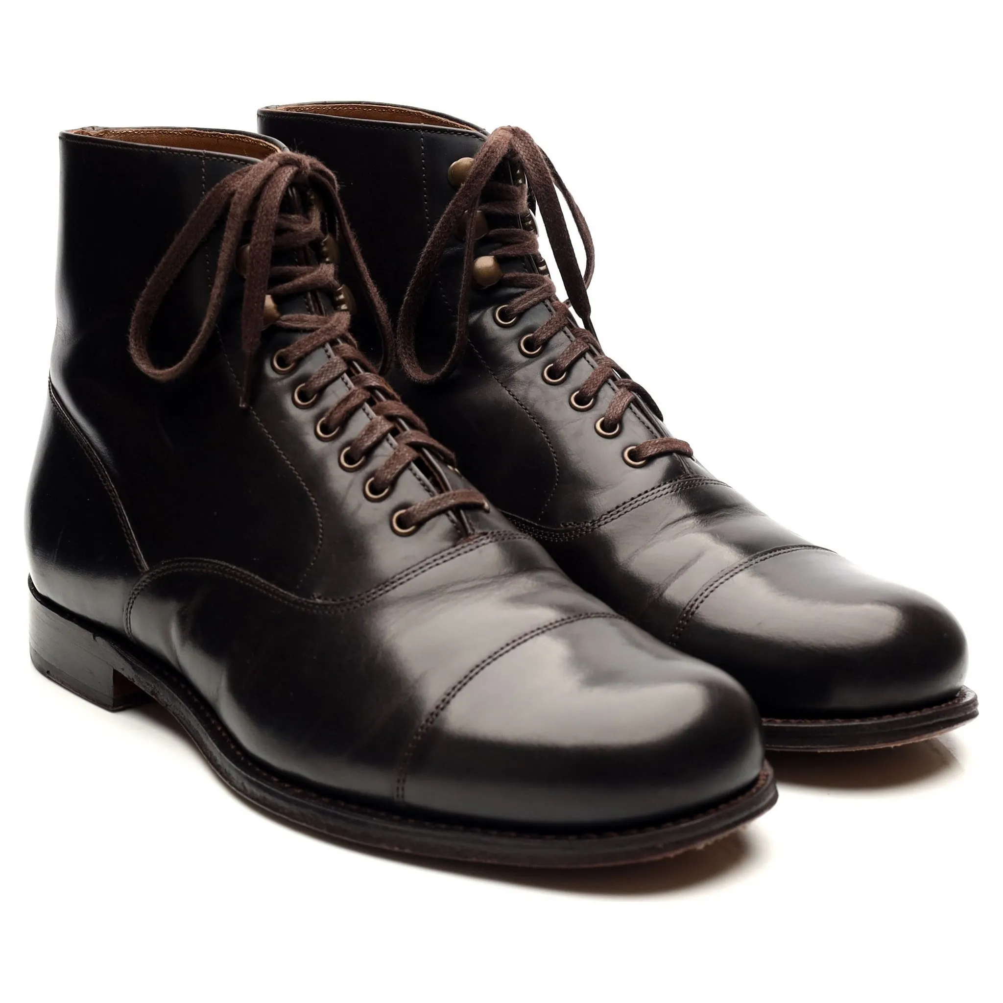 'Leander' Dark Brown Leather Boots UK 7 E